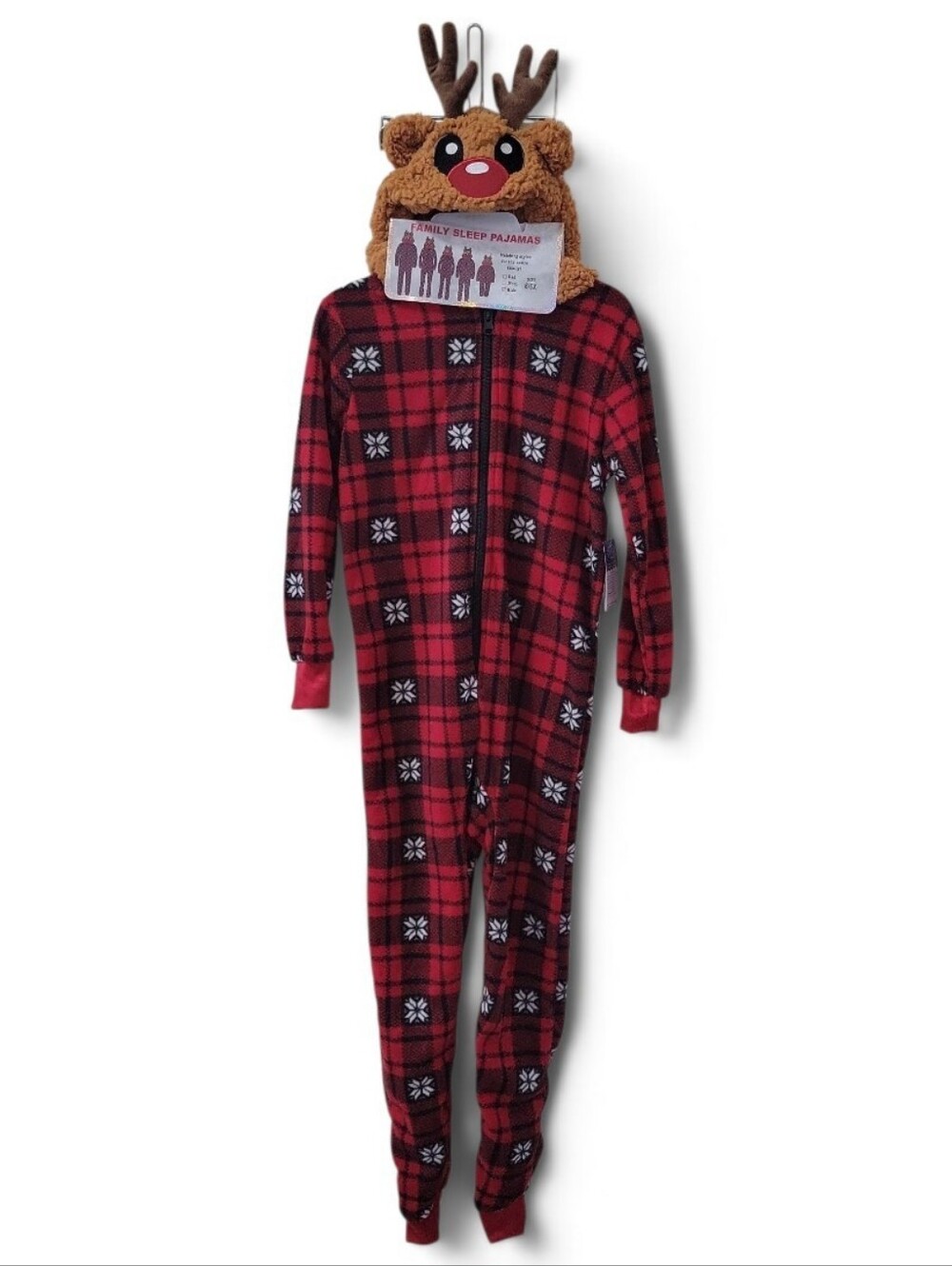 Family Sleep Pajamas Kids Red Plaid One-Piece Pajama